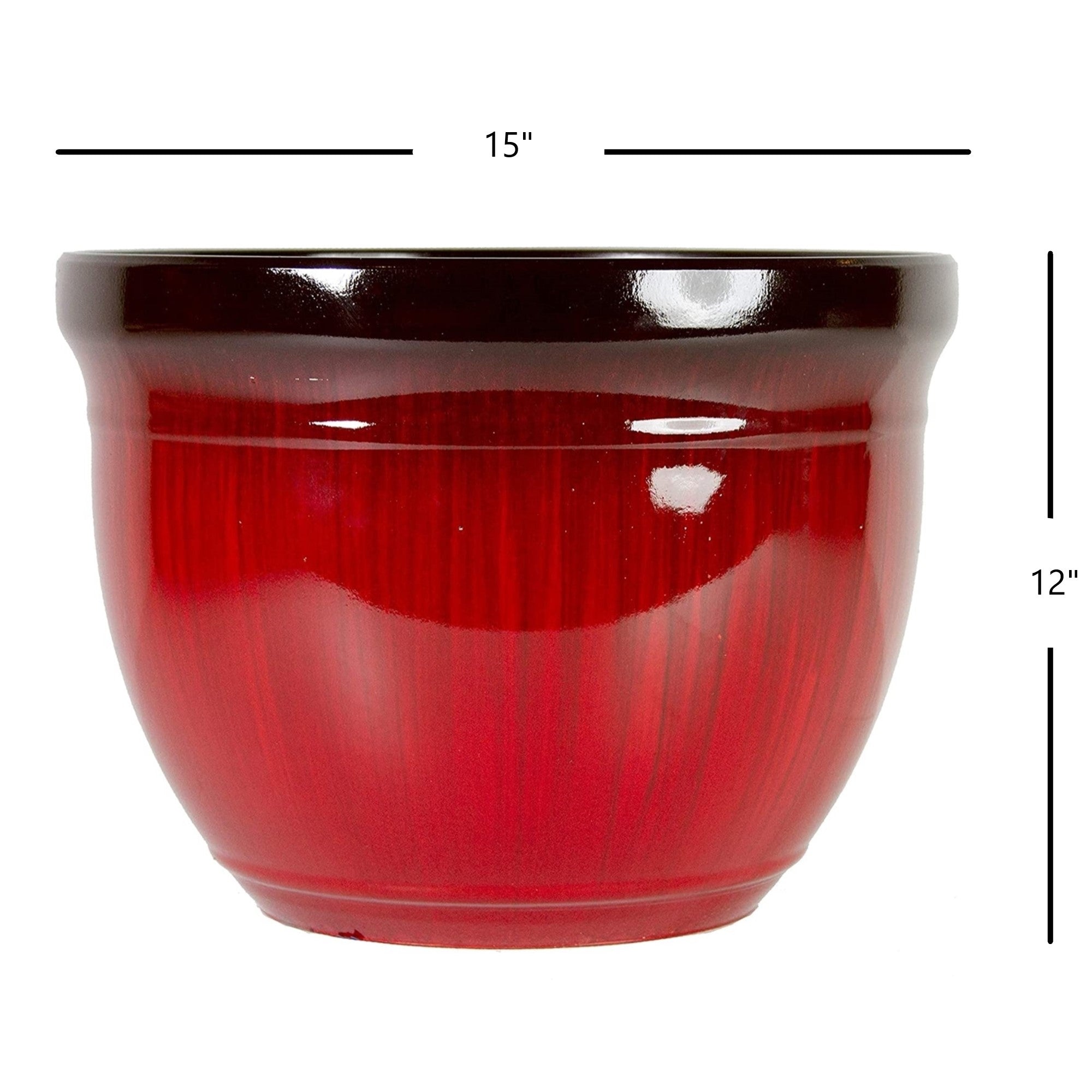 Gardener Select Plastic Madison Indoor/Outdoor Tapered Planter, 15"