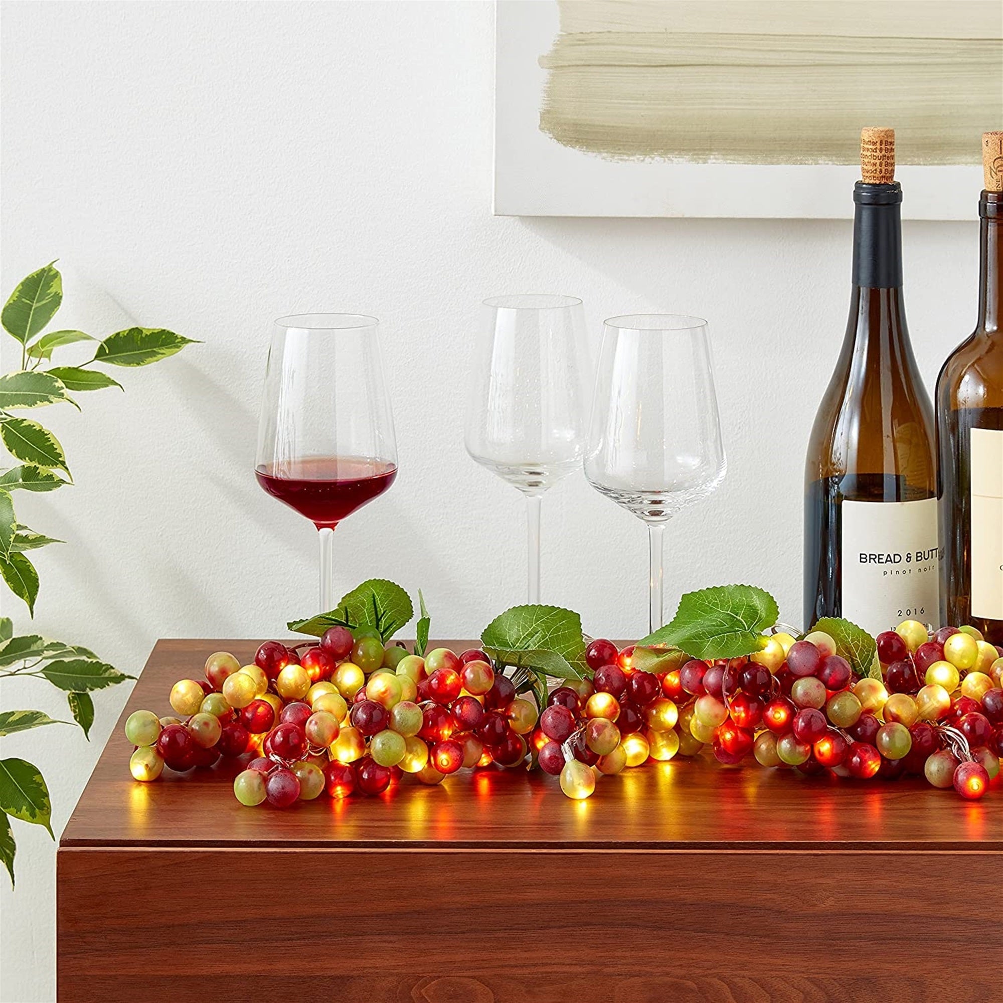 Kurt Adler Grape Clusters 100-LED Light Set, 5 Clusters, 5.3'