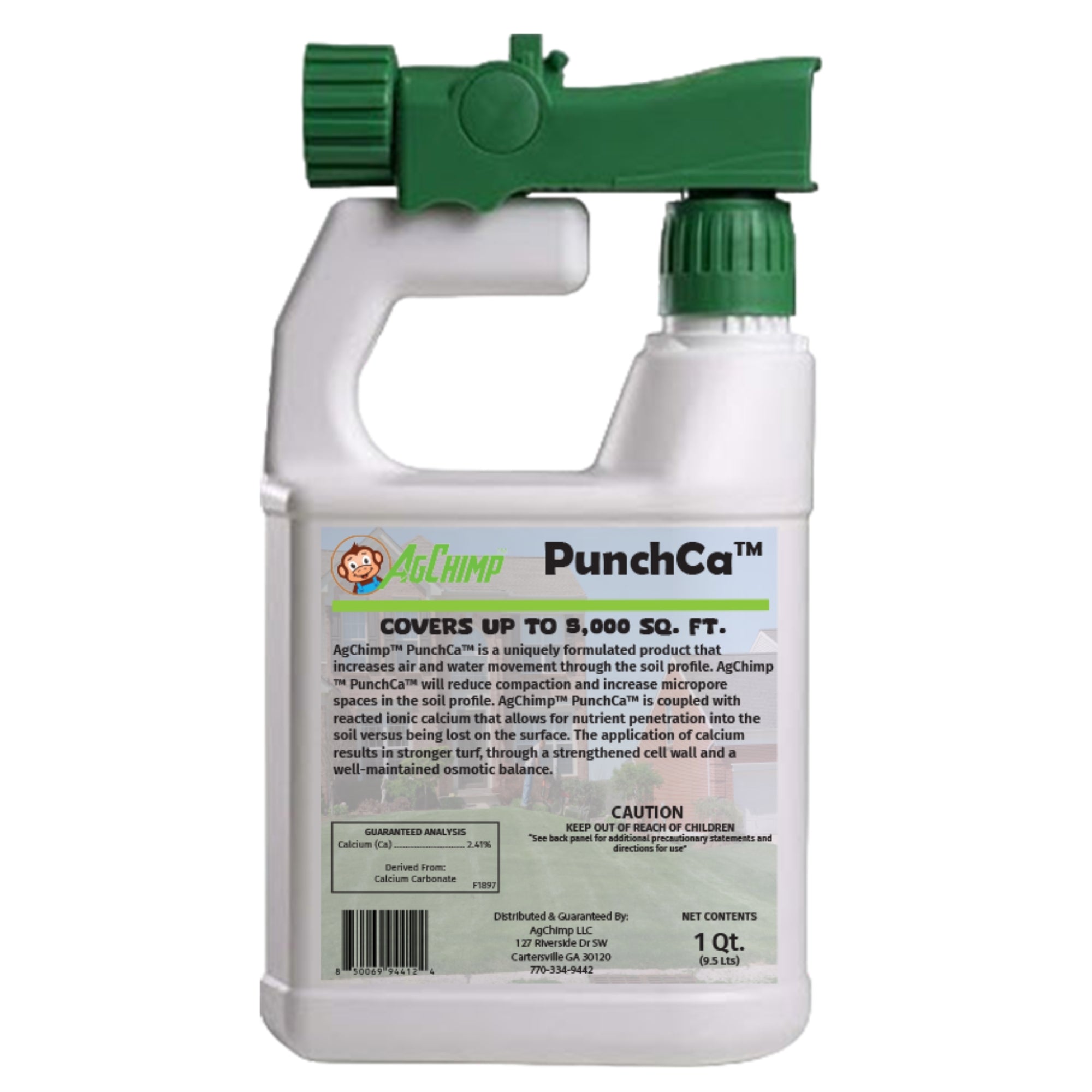 AgChimp PunchCa RTU Lawn Calcium Supplement & Conditioner for Compact Soil, 1qt