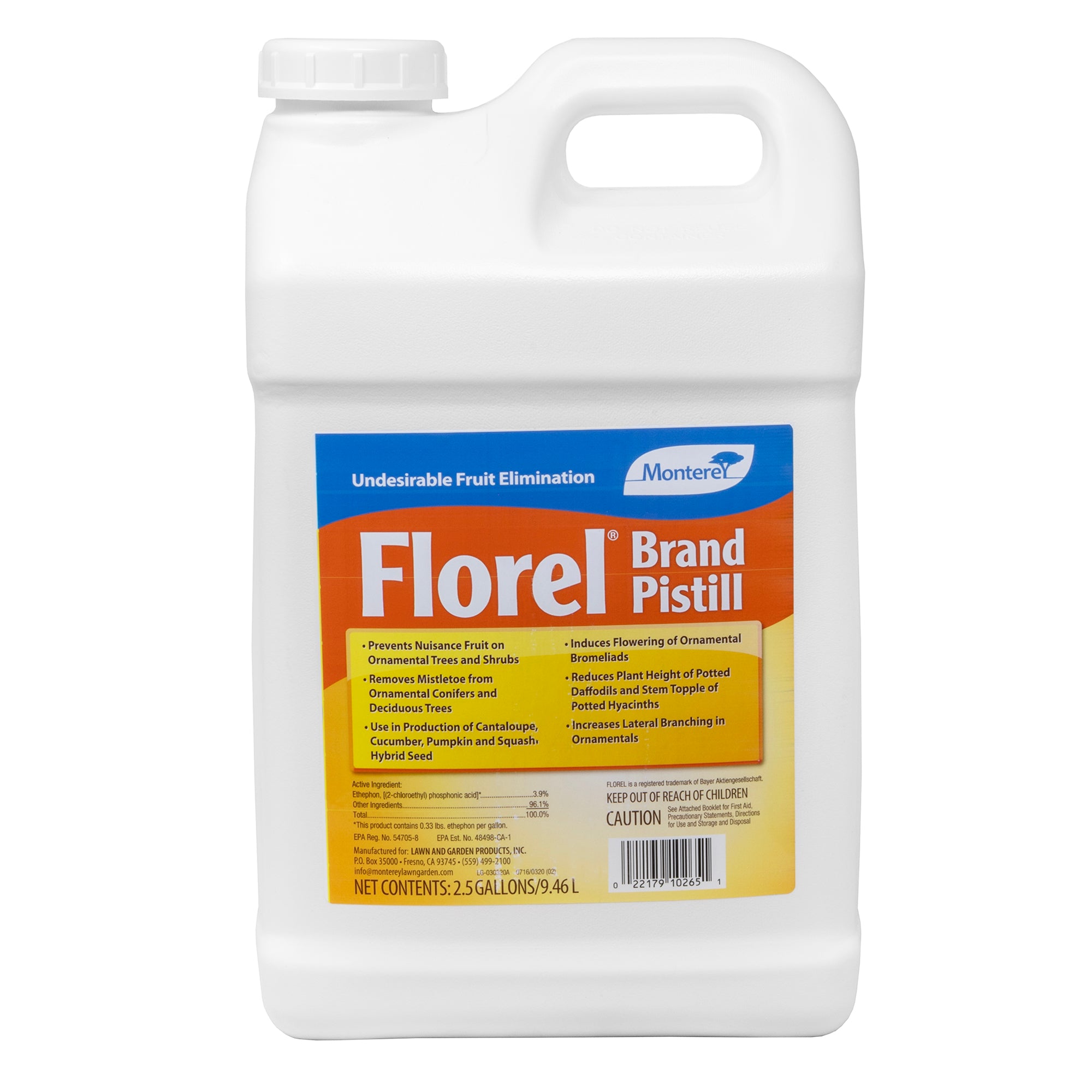 Monterey Florel Brand Pistill to Prevent Nuisance Ornamental Fruiting, 2.5gal