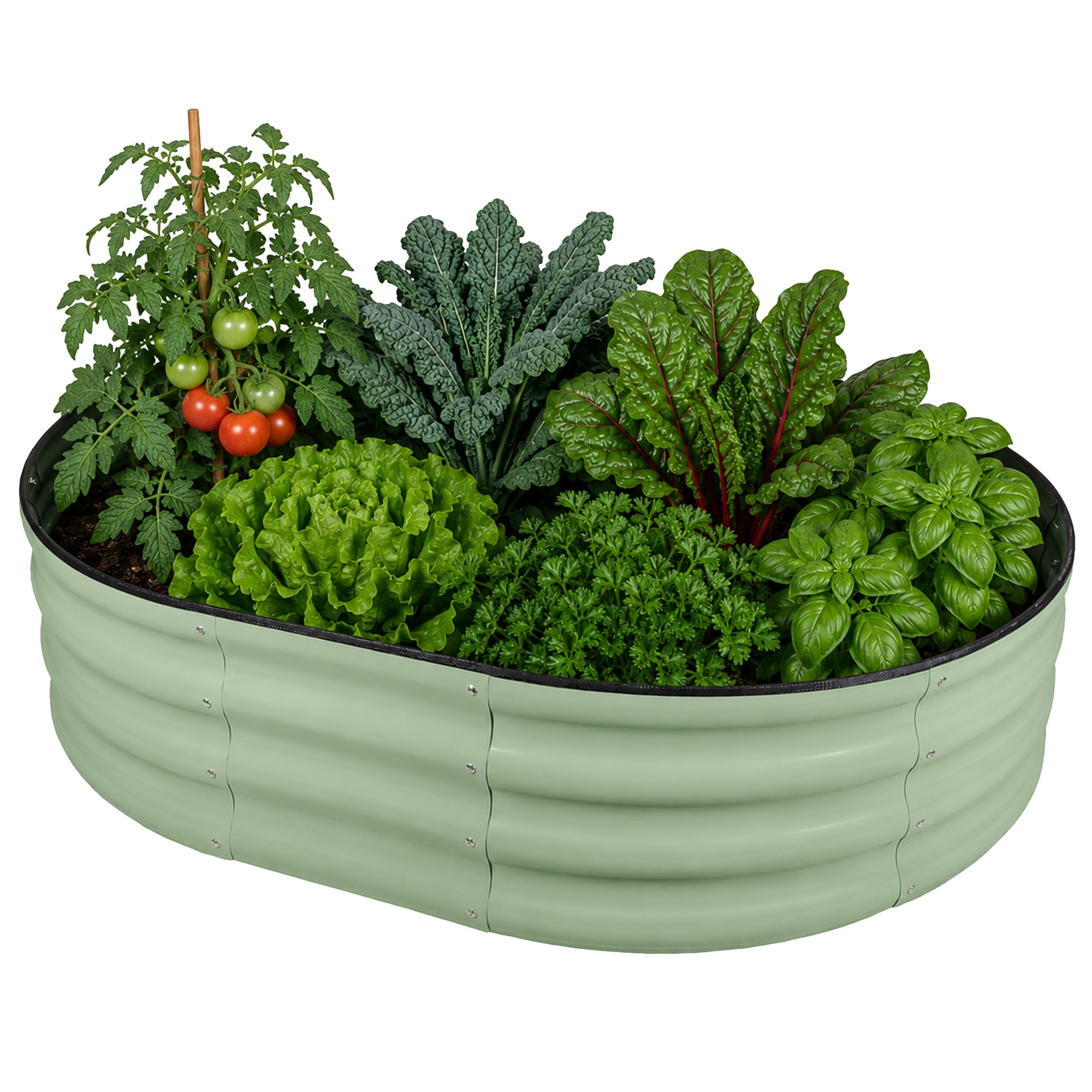 Garden Elements Metal Raised Garden Bed, Oval