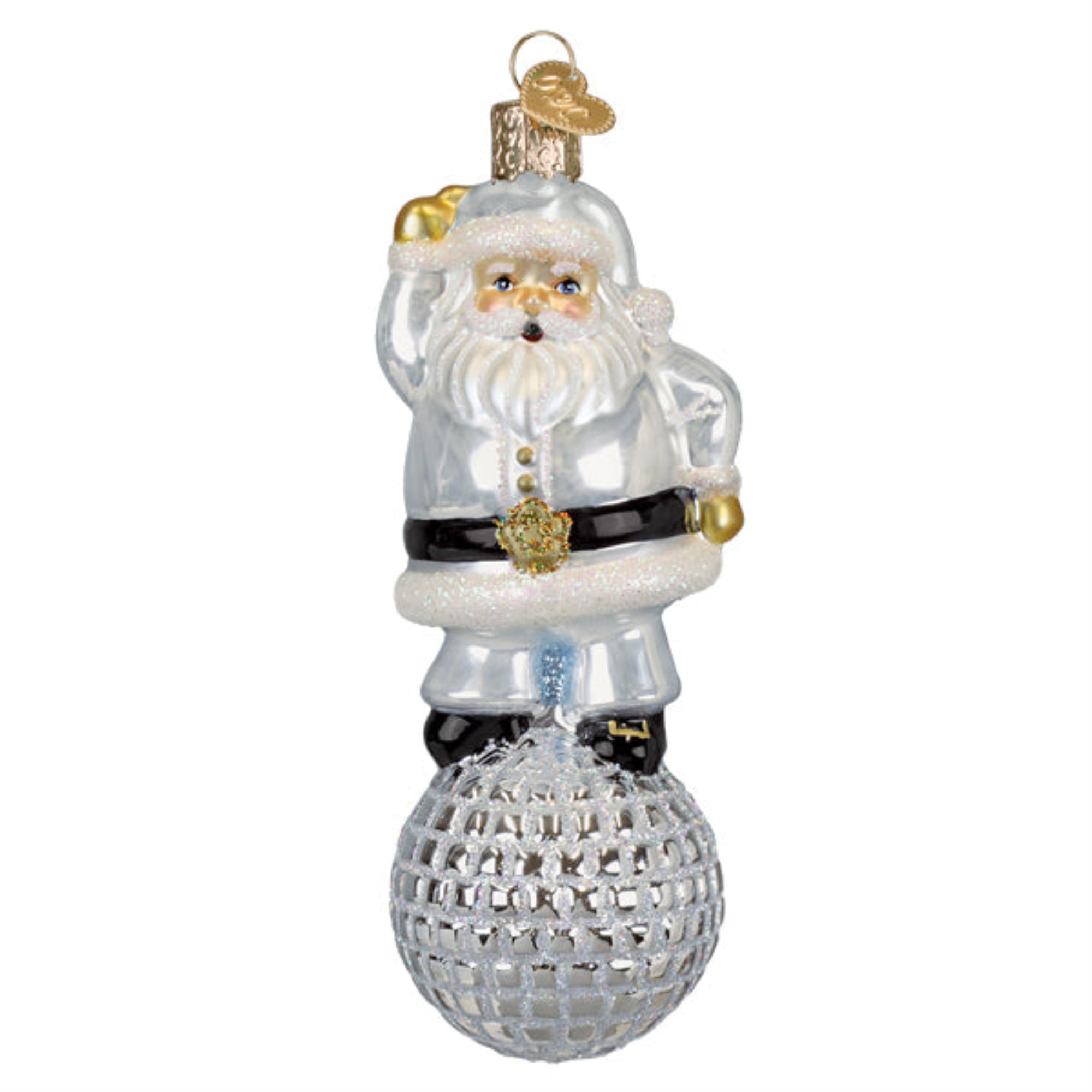 Old World Christmas Blown Glass Ornament for Christmas Tree, Disco Fever Santa