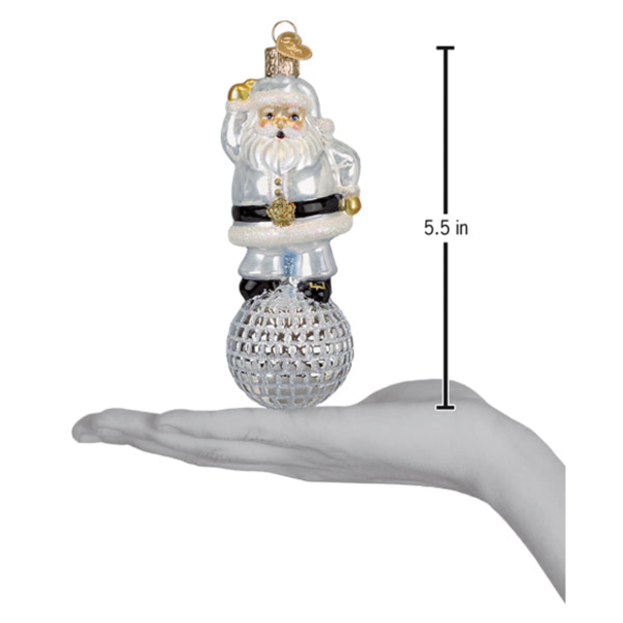 Old World Christmas Blown Glass Ornament for Christmas Tree, Disco Fever Santa