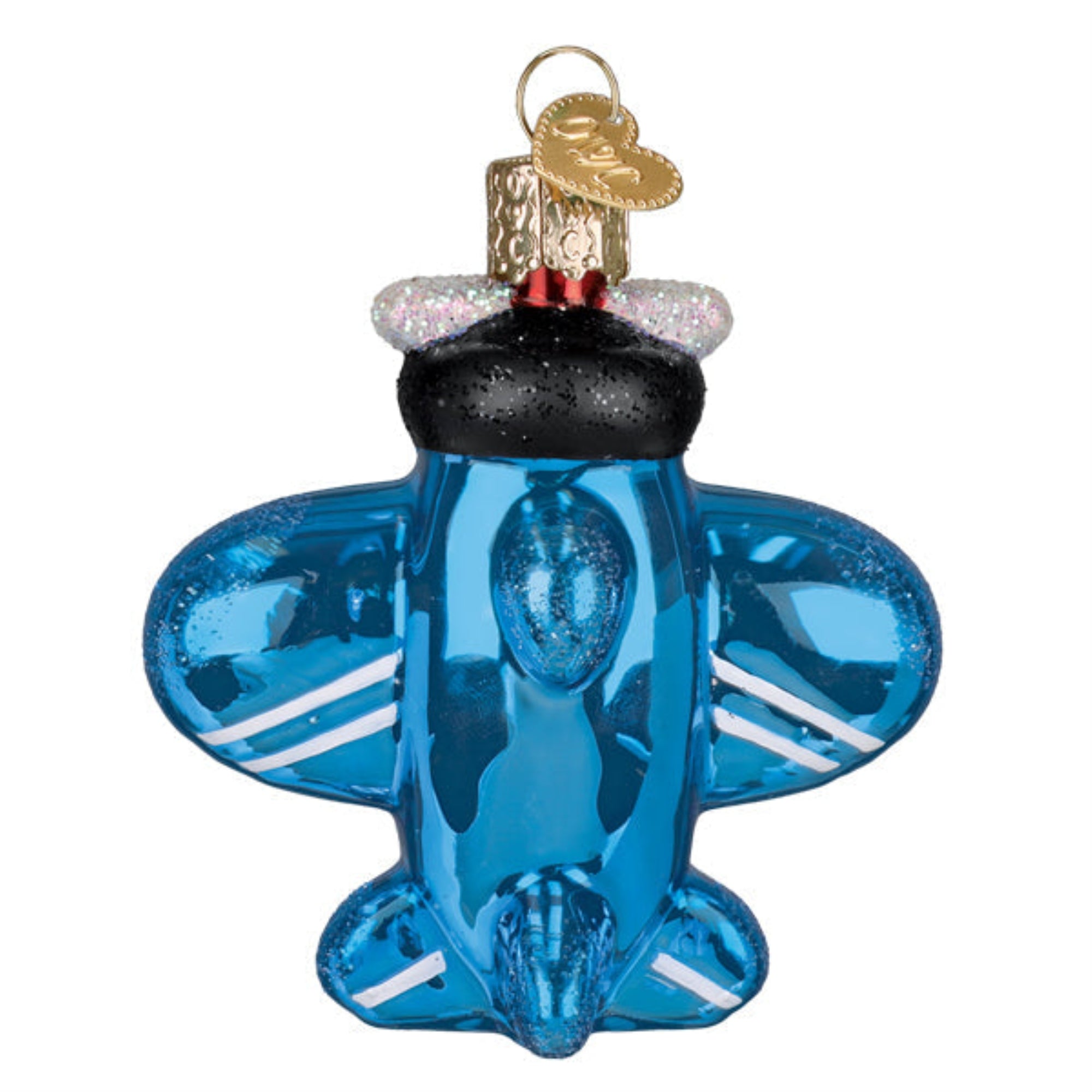 Old World Christmas Blown Glass Ornament for Christmas Tree, Misfit Plane