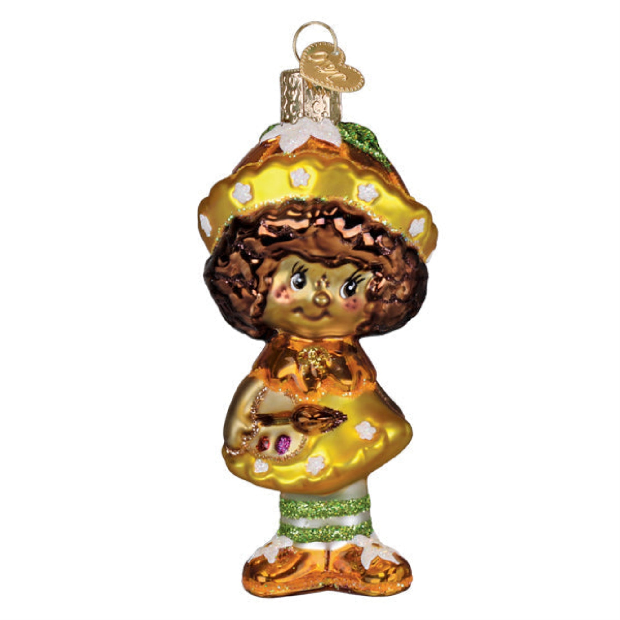 Old World Christmas Blown Glass Ornament for Christmas Tree, Orange Blossom