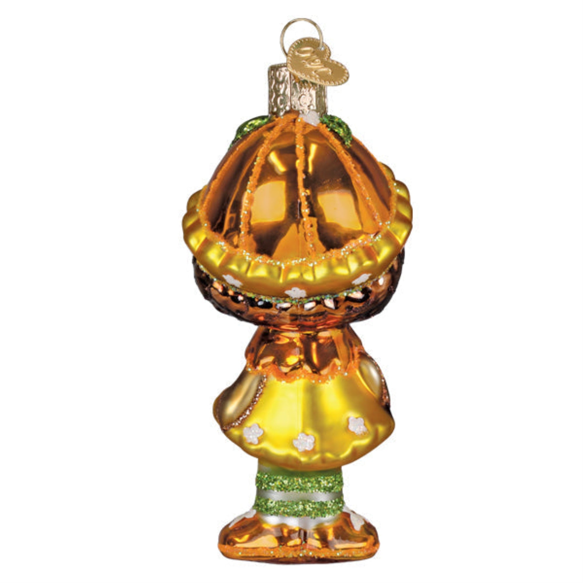 Old World Christmas Blown Glass Ornament for Christmas Tree, Orange Blossom