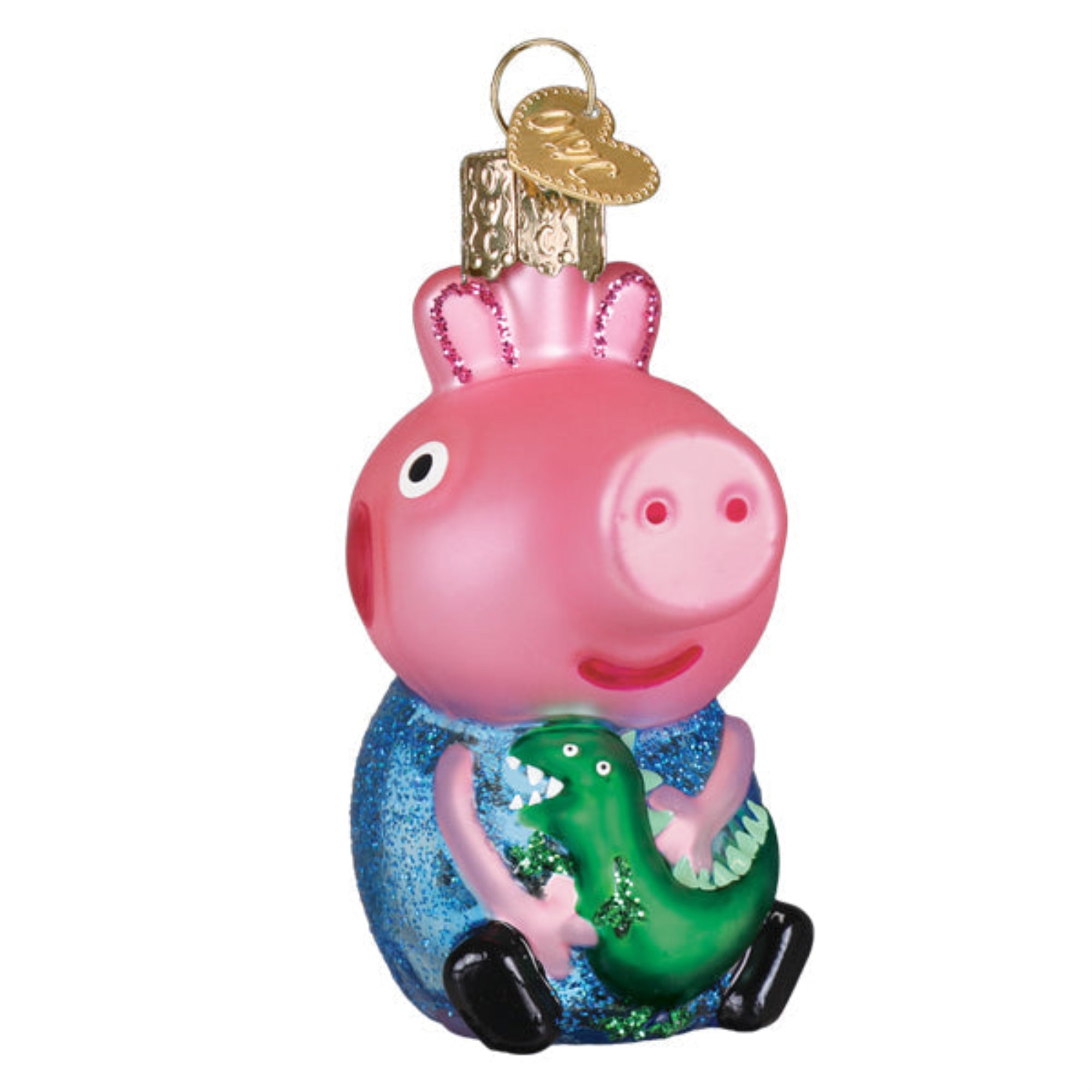 Old World Christmas Blown Glass Ornament for Christmas Tree, George Pig