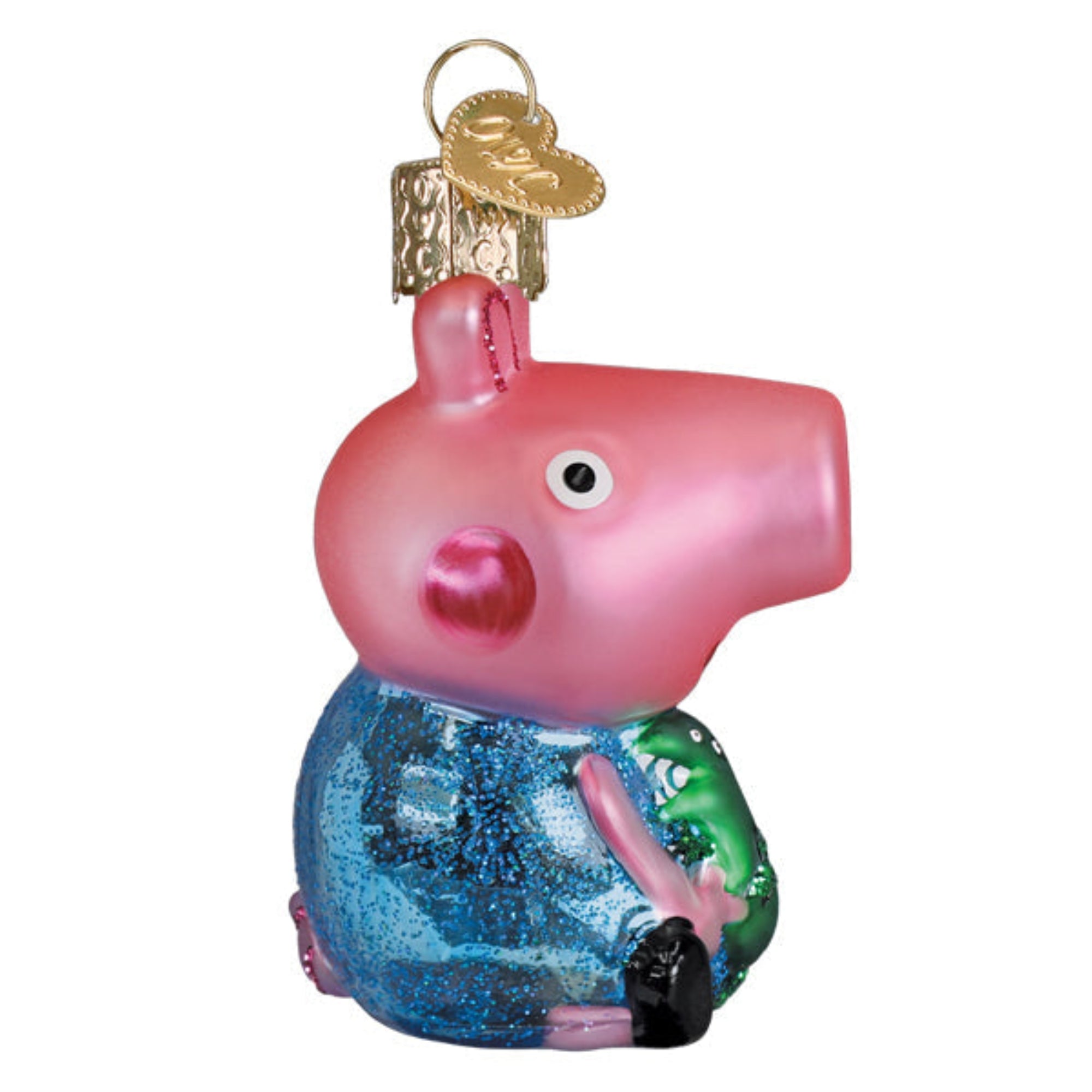 Old World Christmas Blown Glass Ornament for Christmas Tree, George Pig