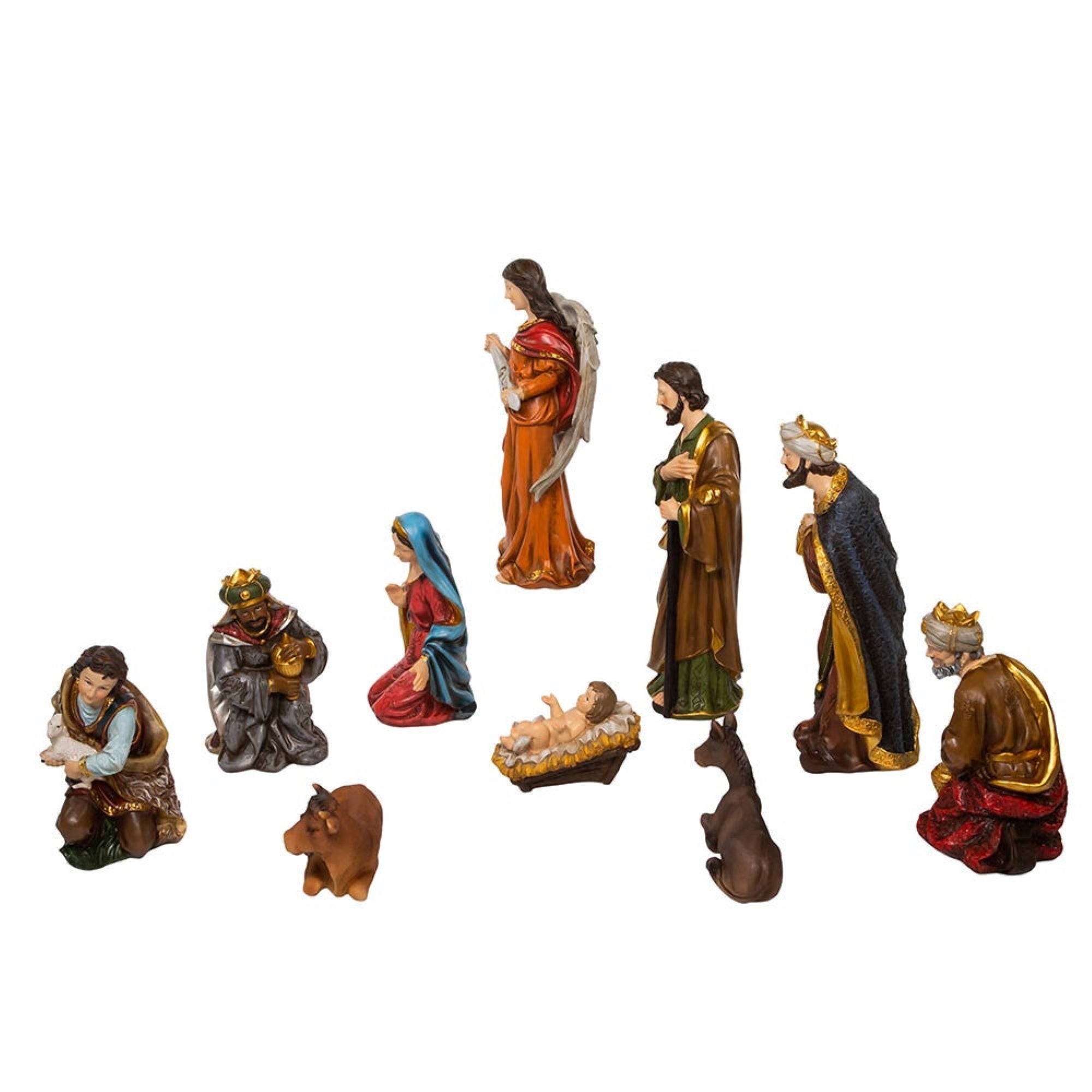 Kurt Adler Nativity Scene Figurine Table Pieces, 10-Piece Set, 12.5"
