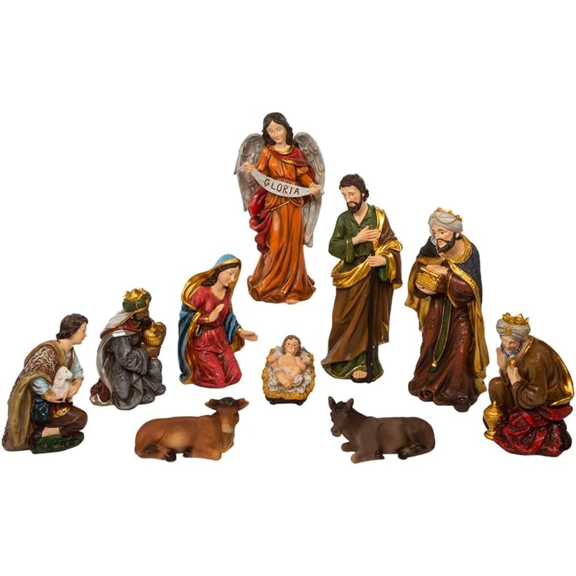 Kurt Adler Nativity Scene Figurine Table Pieces, 10-Piece Set, 12.5"