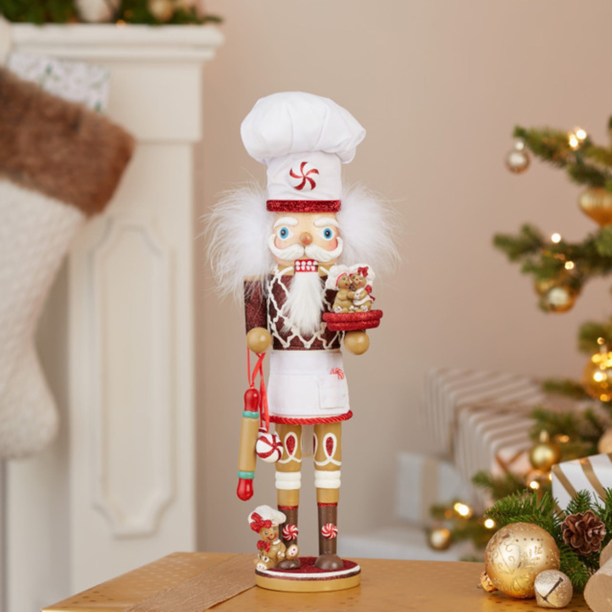 Kurt Adler Hollywood Nutcrackers Collection, Wooden Gingerbread Chef, 15.5"