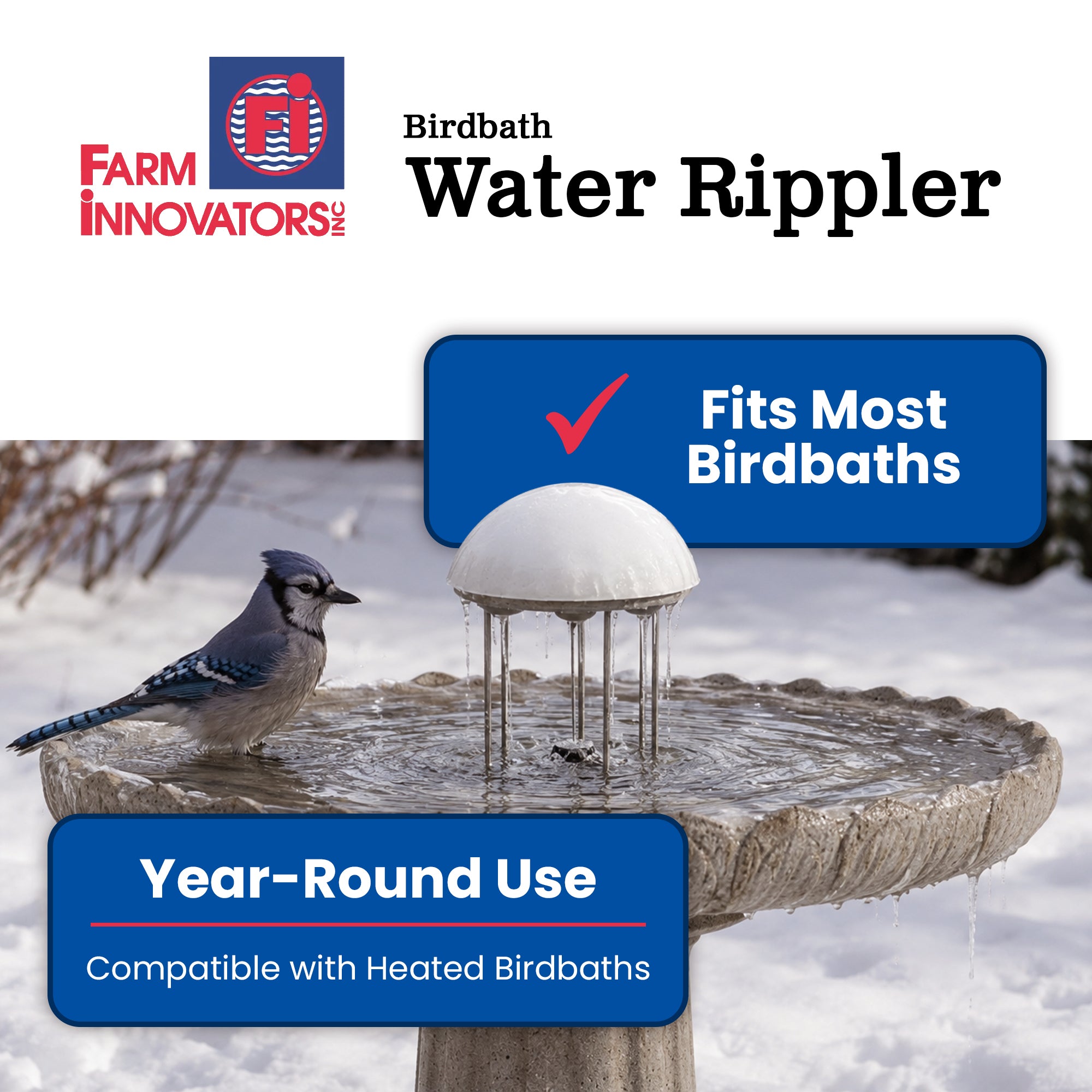 Farm Innovators Birdbath Water Rippler Agitator