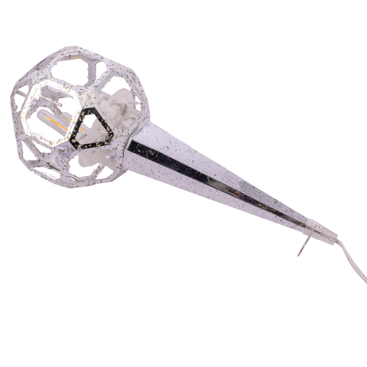 Kurt Adler Silver Crackle Moravian Star with Warm White LED Lighting, 24"