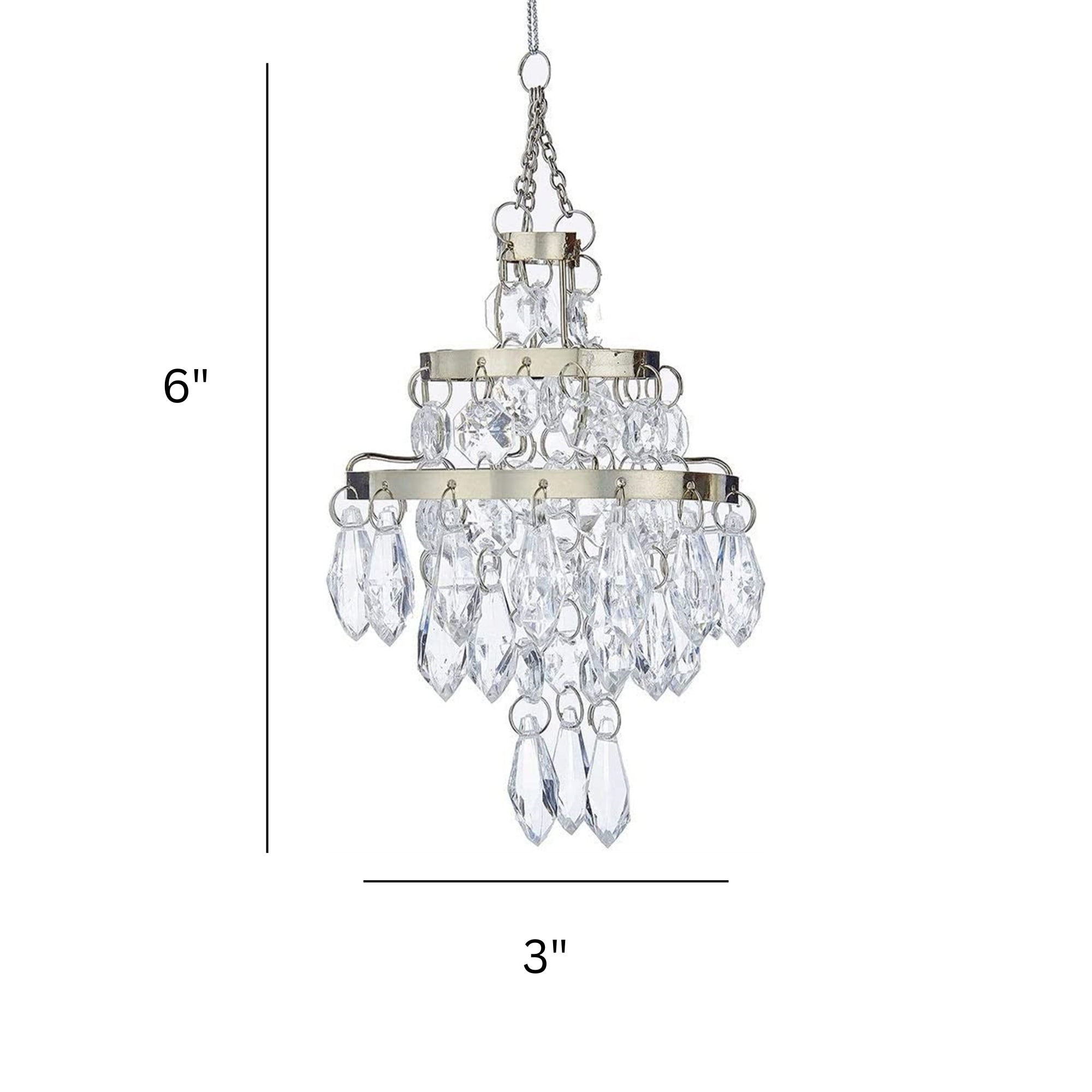 Kurt Adler Clear Bead Chandelier Christmas Tree Ornament, 6"
