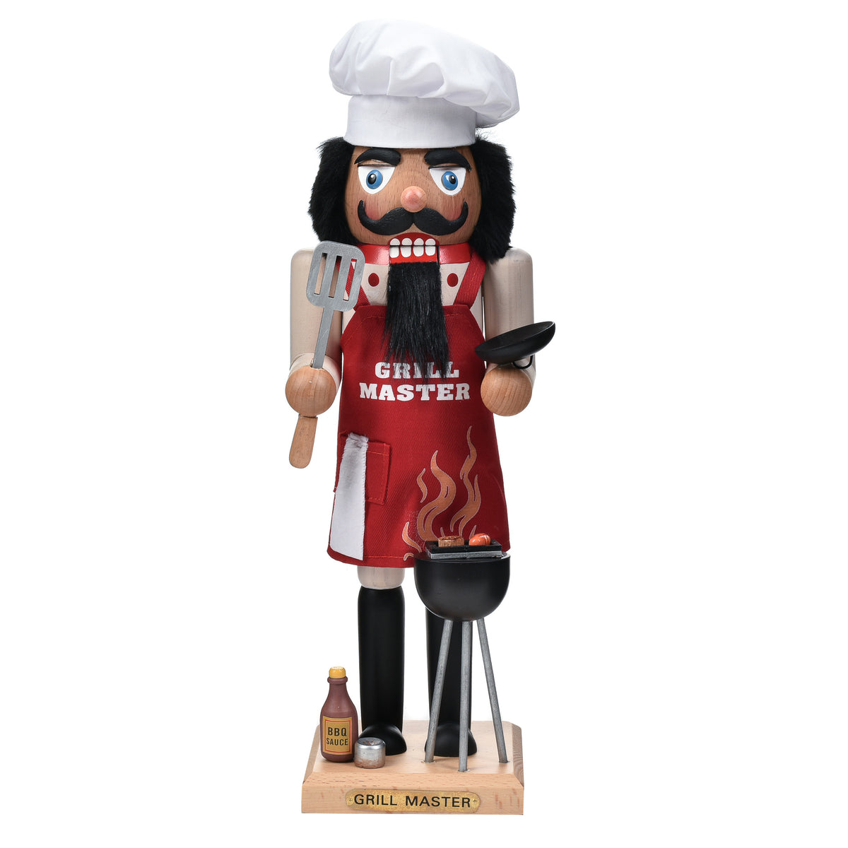 Garden Elements Black Forest Beech Wood BBQ Grill Master Nutcracker, 13.5in