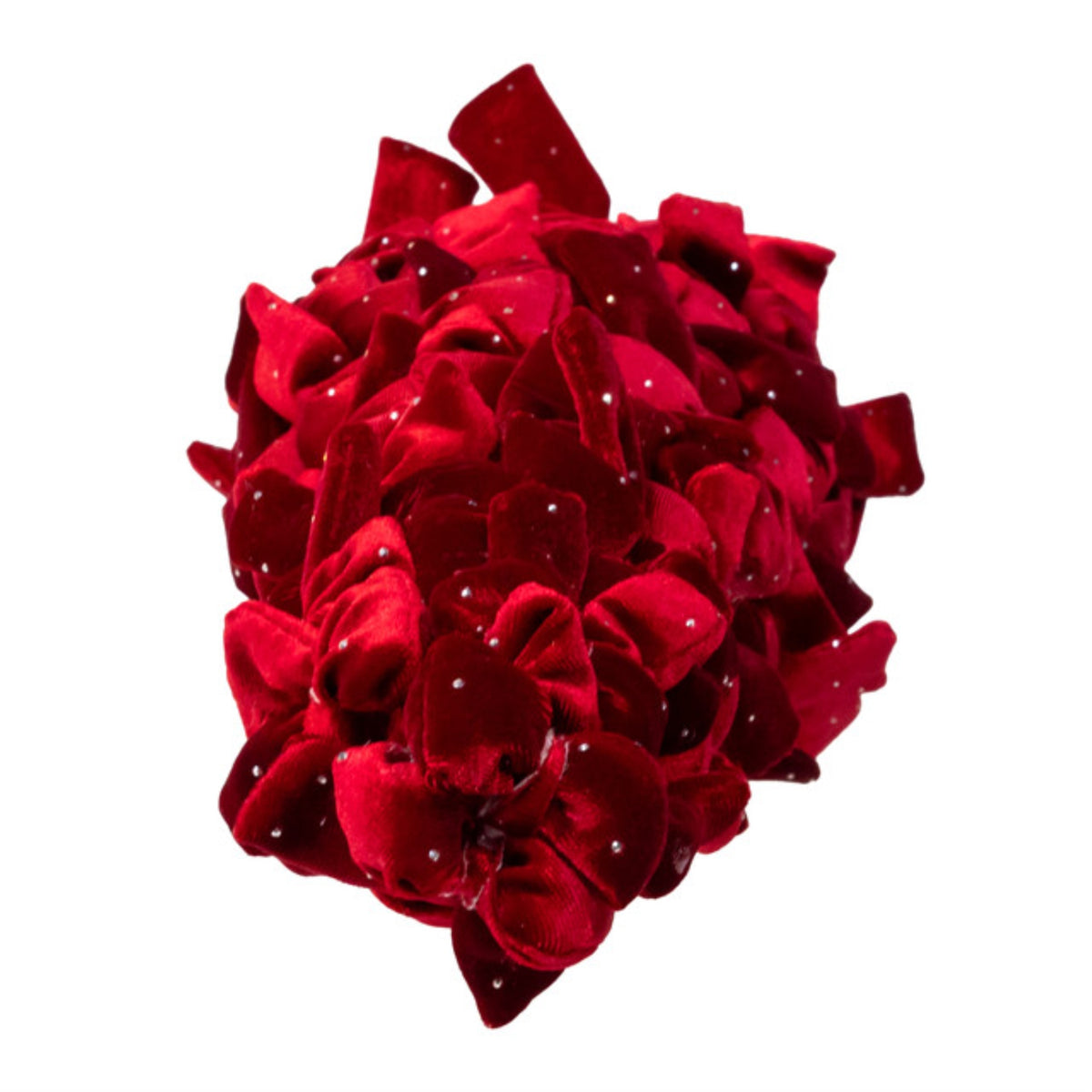 Kurt Adler Burgundy Bow Christmas Tree with Diamond Gemstones, 19.6"