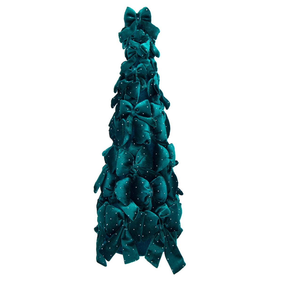 Kurt Adler Green Bow Christmas Tree with Diamond Gemstones, 19.6"