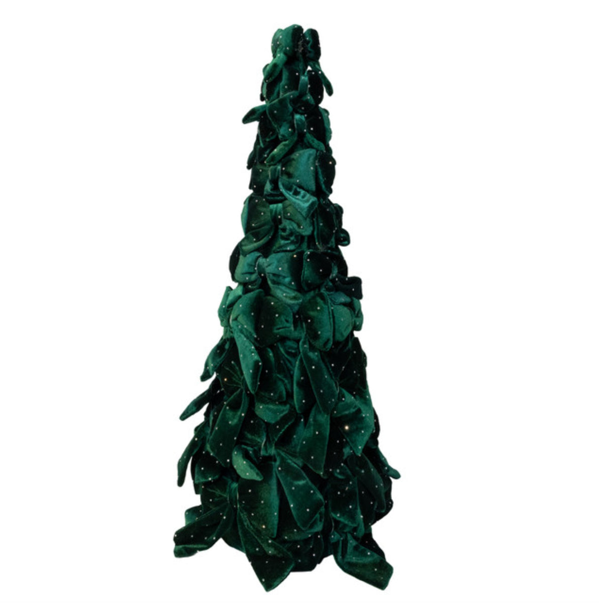 Kurt Adler Green Bow Christmas Tree with Diamond Gemstones, 19.6"