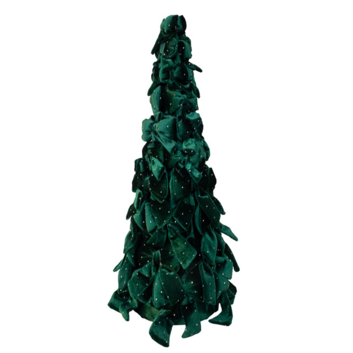Kurt Adler Green Bow Christmas Tree with Diamond Gemstones, 19.6"