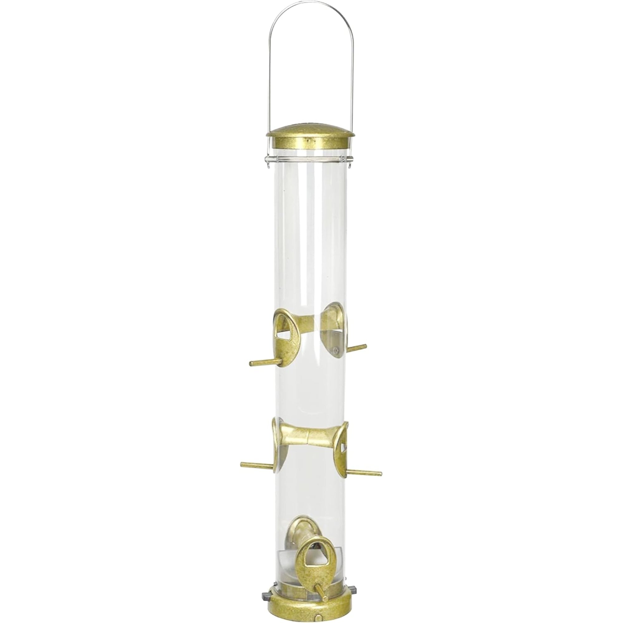 Aspects Quick-Clean Seed Tube Bird Feeder, Large, Brass, 1.75qt Capacity