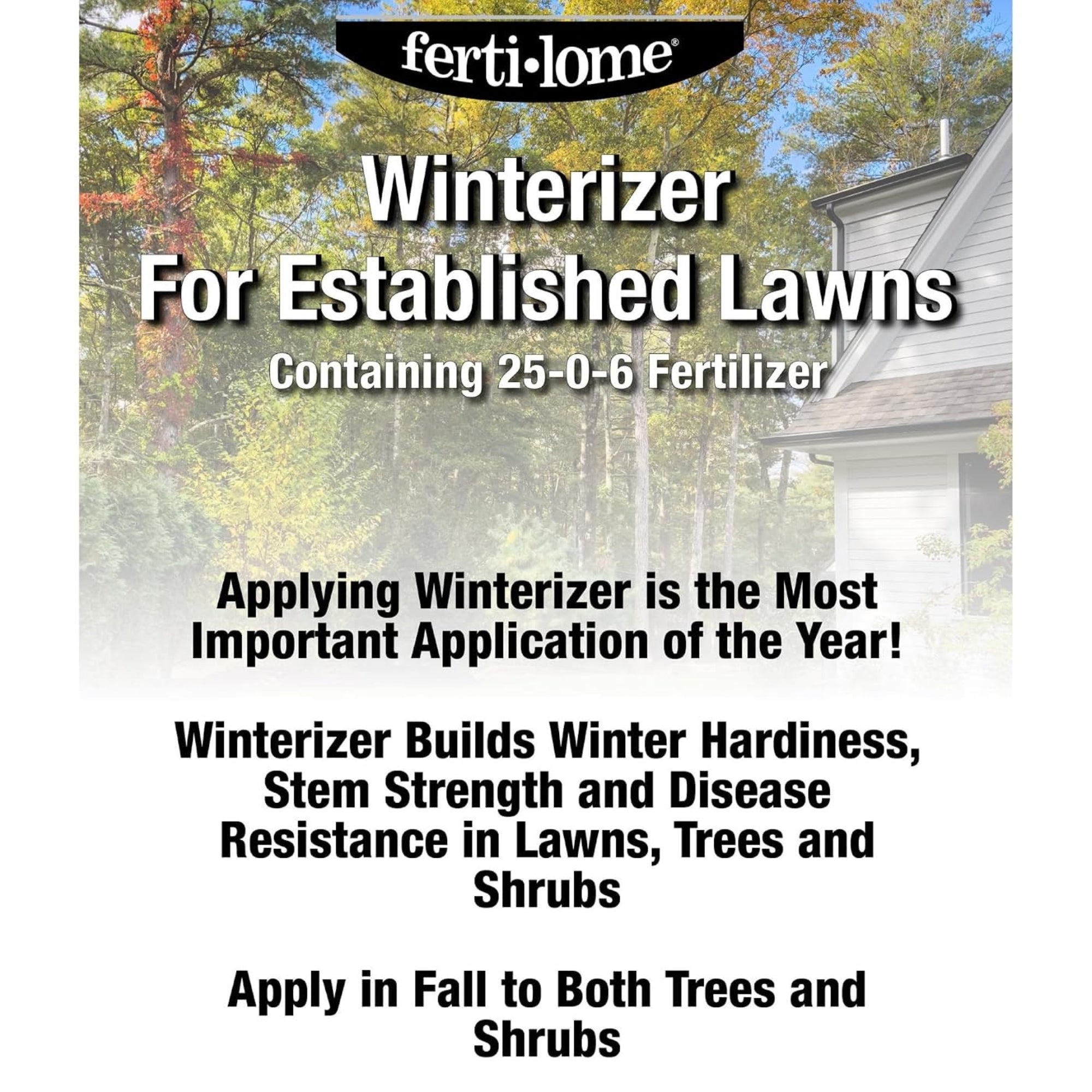 Fertilome Winterizer 25-0-6 Fertilizer for Established Lawns, 20lbs