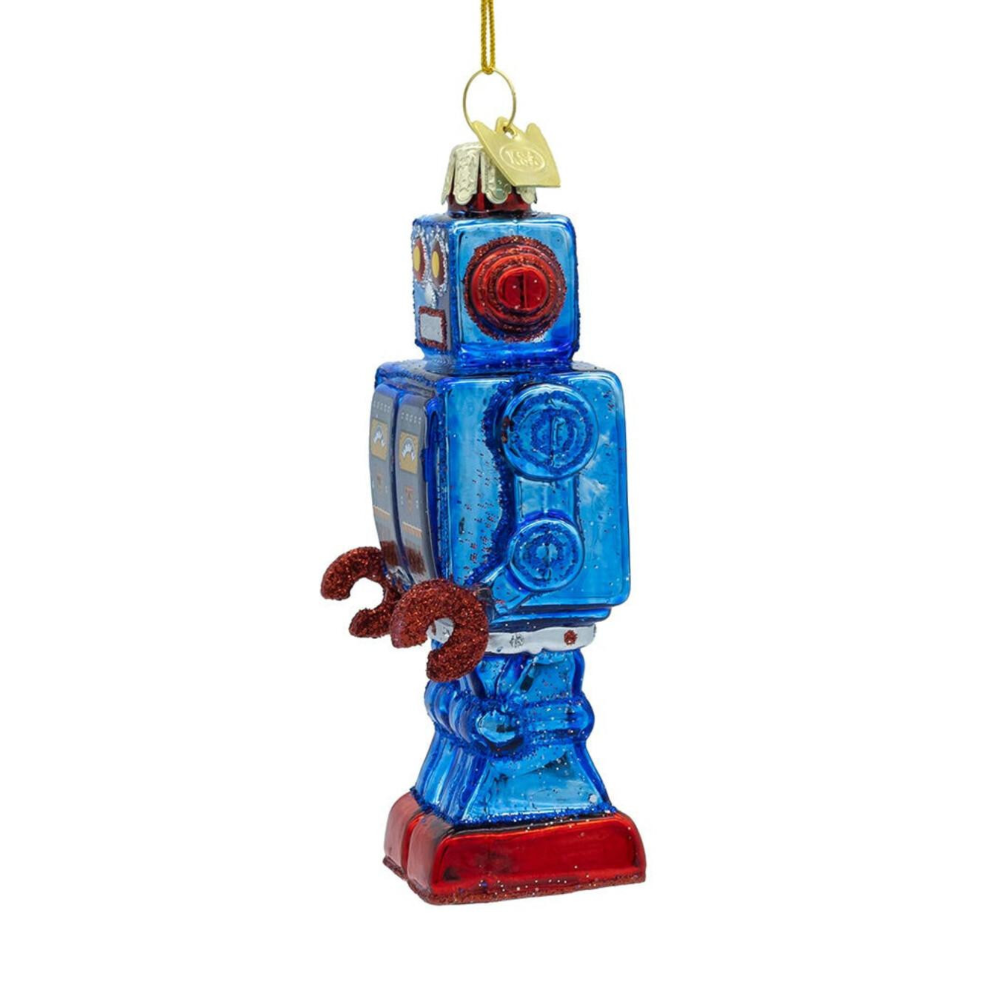Kurt Adler Noble Gems Glass Vintage Robot Toy Ornament, 4in