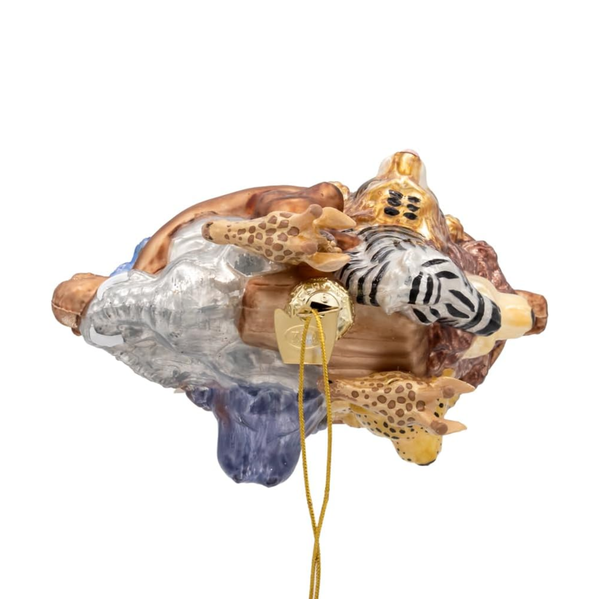Kurt Adler Noble Gems Glass Noah's Ark Ornament, 4.4in