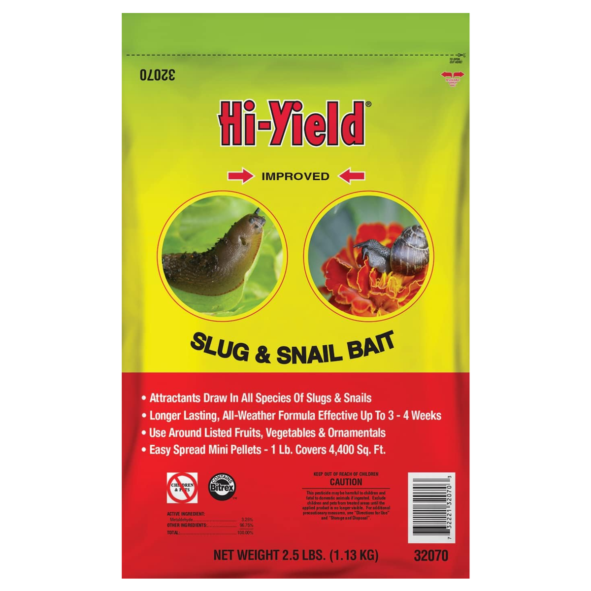 Hi-Yield Improved Slug & Snail Bait Insecticide Pellets, 2.5lb