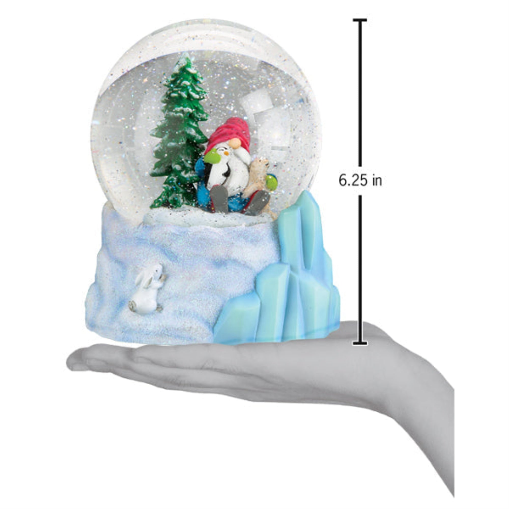 Old World Christmas Tabletop Snow Globe, Winter Arctic Gnome, 6"