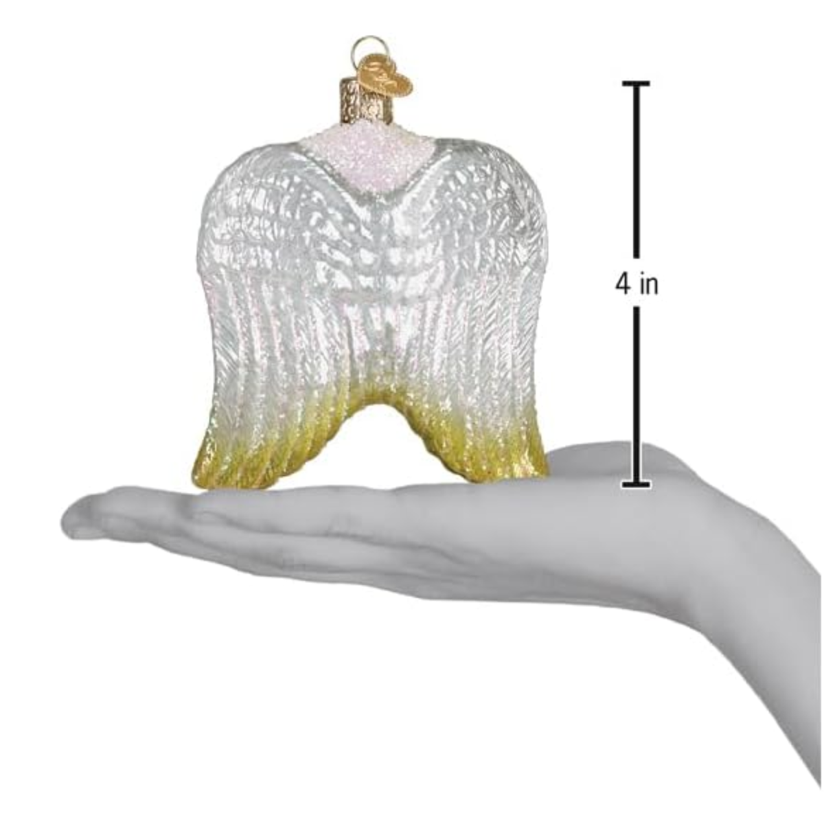 Old World Christmas Blown Glass Ornament for Tree, Sterling Angel Wings