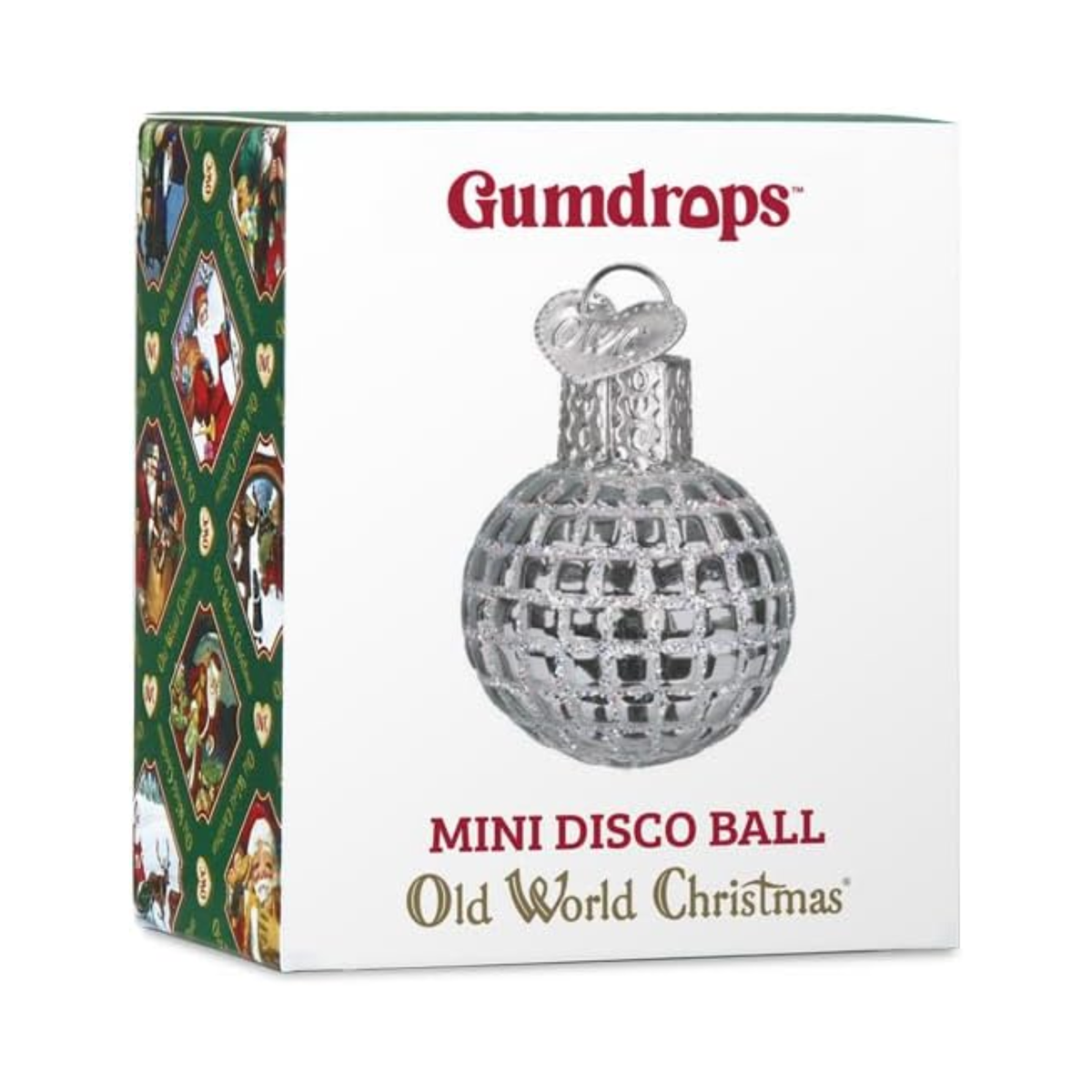 Old World Christmas, Gumdrop Collection, Mini Disco Ball Ornament, Silver