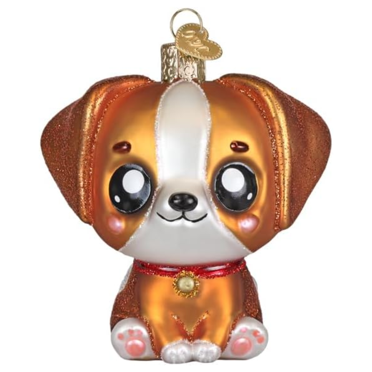 Old World Christmas Blown Glass Ornament for Christmas Tree, Kawaii Dog