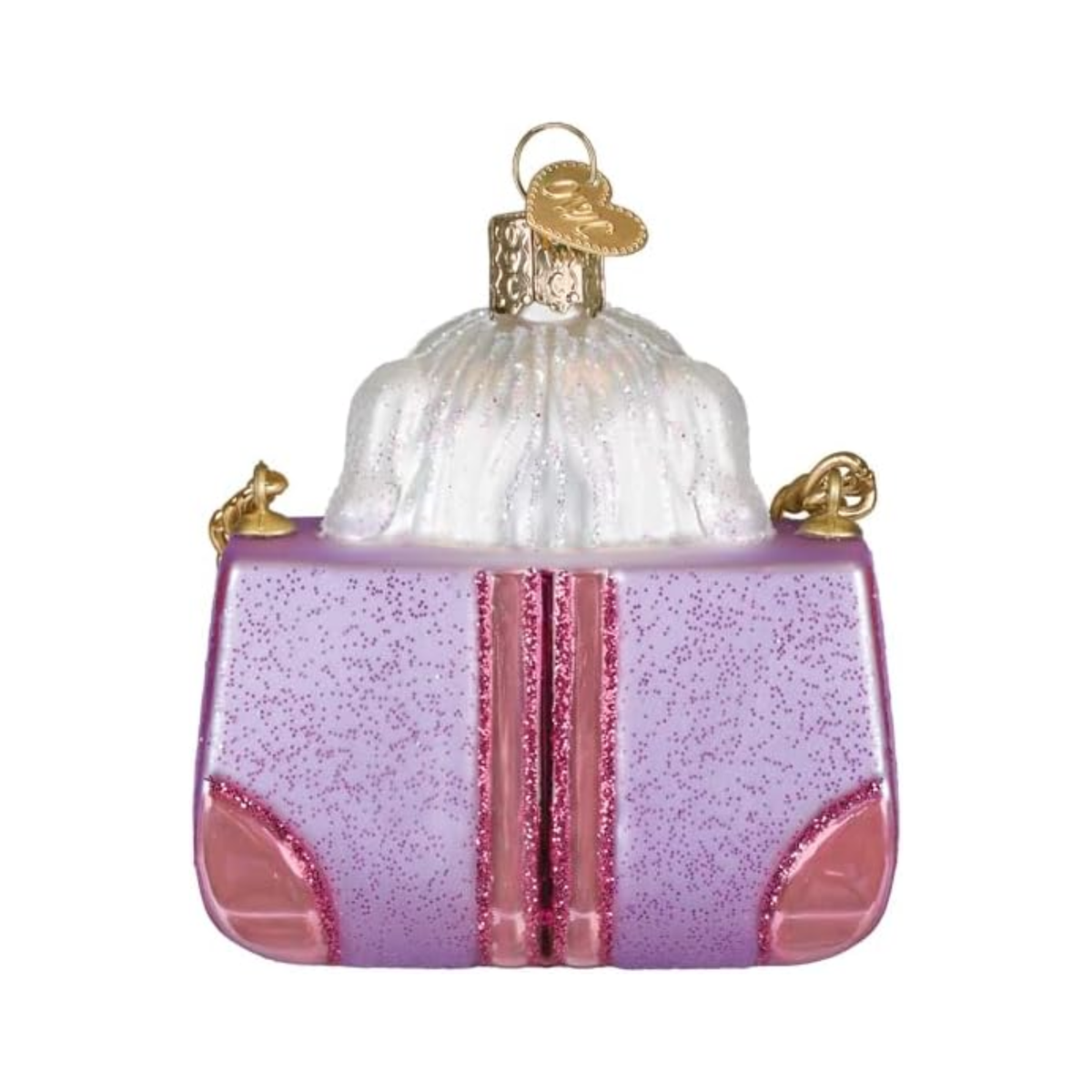 Old World Christmas Blown Glass Ornament for Tree, Posh Pup in Purse