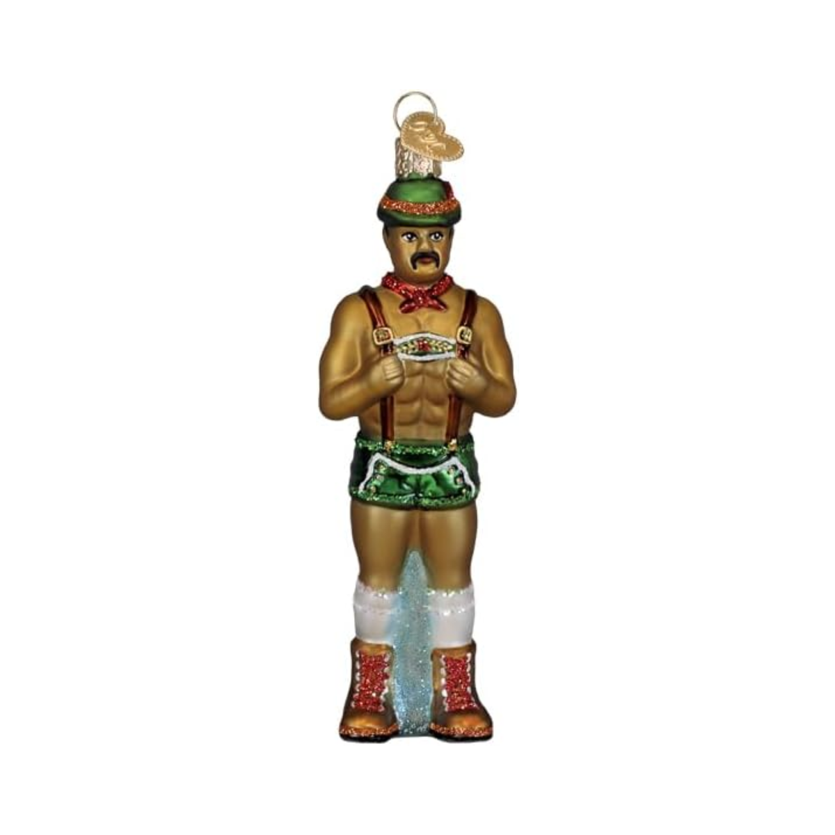 Old World Christmas Blown Glass Ornament for Tree, Prancer, Holly Jolly Hunk