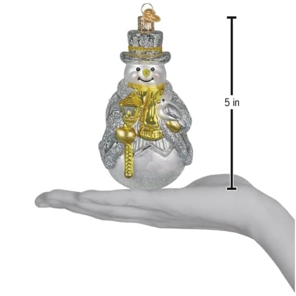 Old World Christmas Blown Glass Ornament for Tree, Sterling Snowman