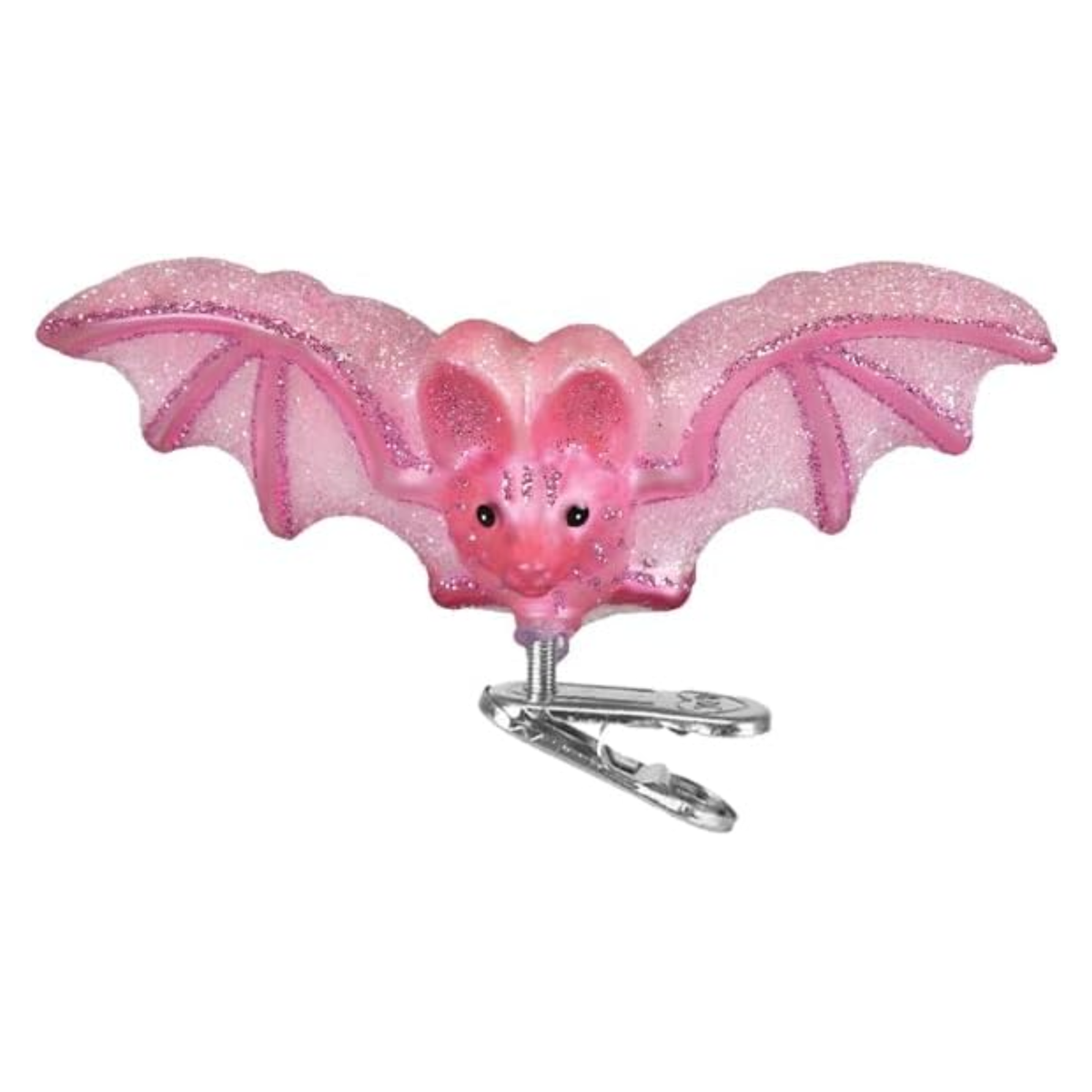 Old World Christmas Blown Glass Ornament for Tree, Shimmering Pink Bat