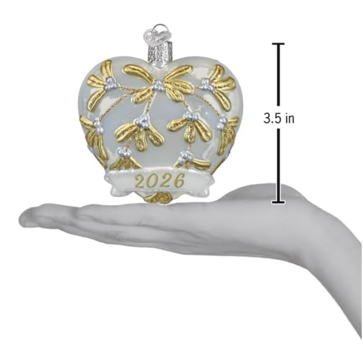 Old World Christmas Blown Glass Ornament for Christmas Tree, 2026 Heart