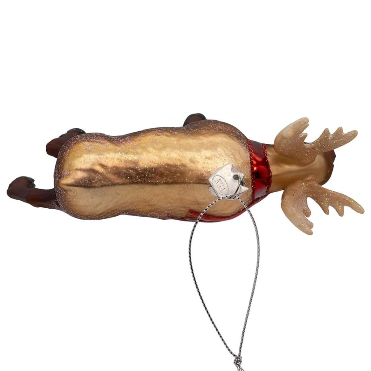 Kurt Adler Noble Gems Glass Ornament Collection, Moose with Scarf, 4in