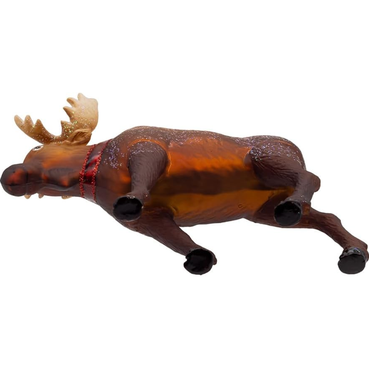 Kurt Adler Noble Gems Glass Ornament Collection, Moose with Scarf, 4in