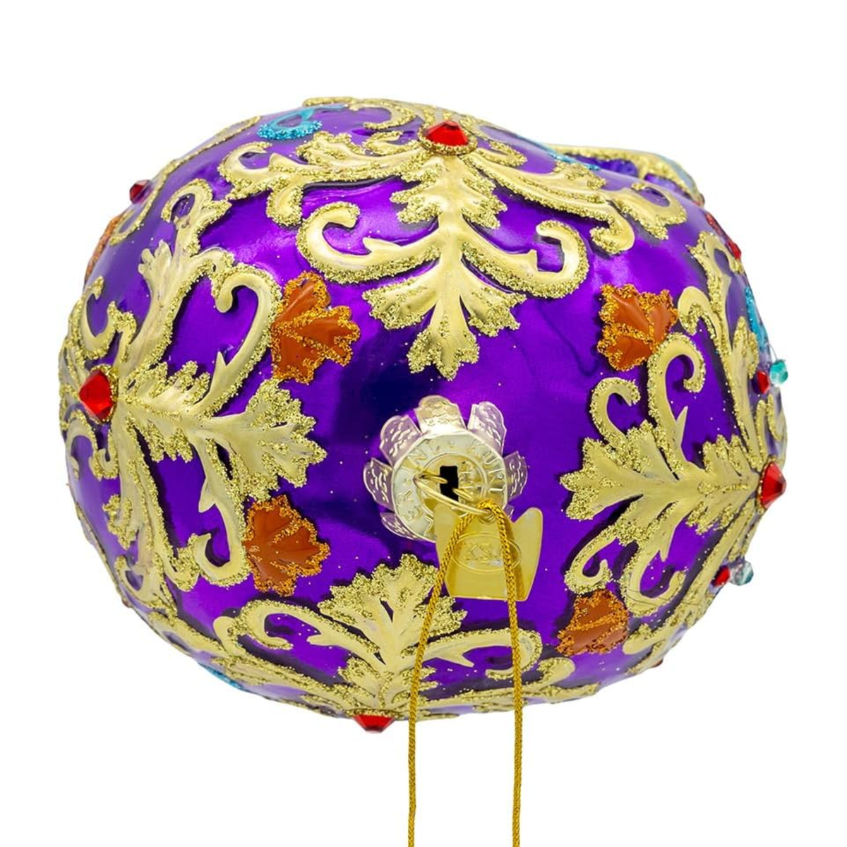 Kurt Adler Bellissimo Glass Sugar Skull Ornament for Christmas Tree, 6in