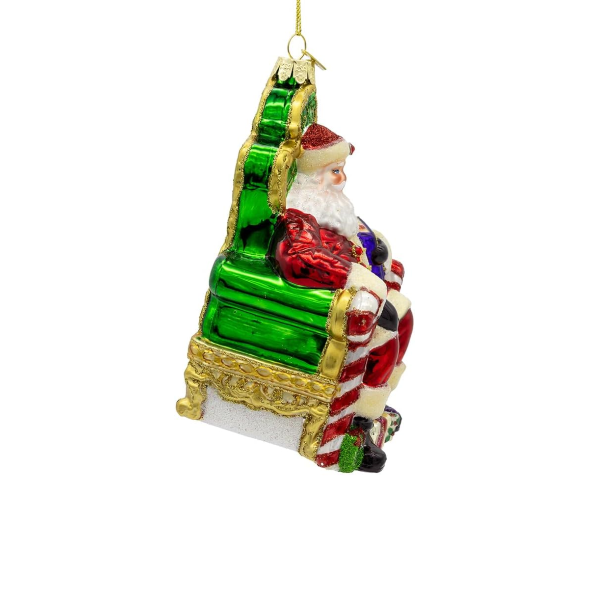 Kurt Adler Bellissimo Glass Ornament Collection, Santa on Throne, 6in