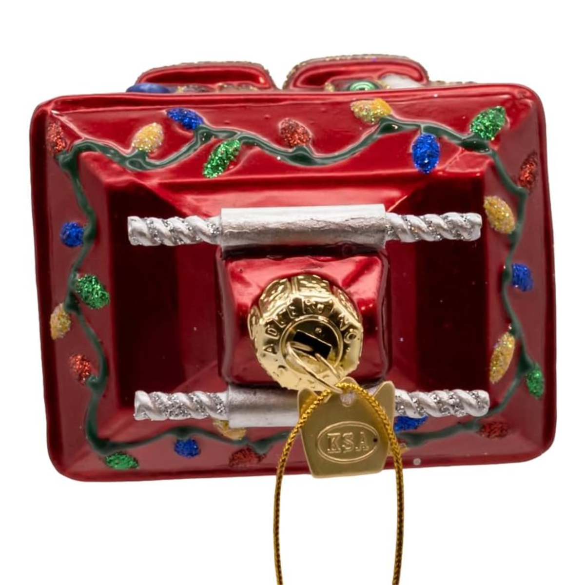 Kurt Adler Noble Gems Glass Santa Ski Gondola Ornament, 5in