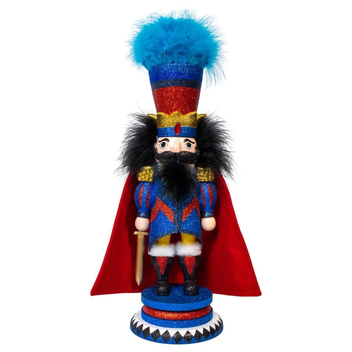 Kurt Adler Hollywood Nutcracker Collection, Red & Blue King, 16in