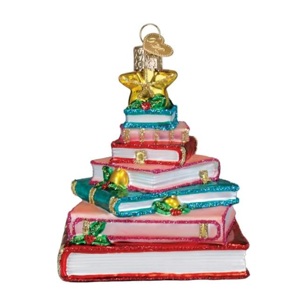 Old World Christmas Blown Glass Tree Ornament, Book Club Tree