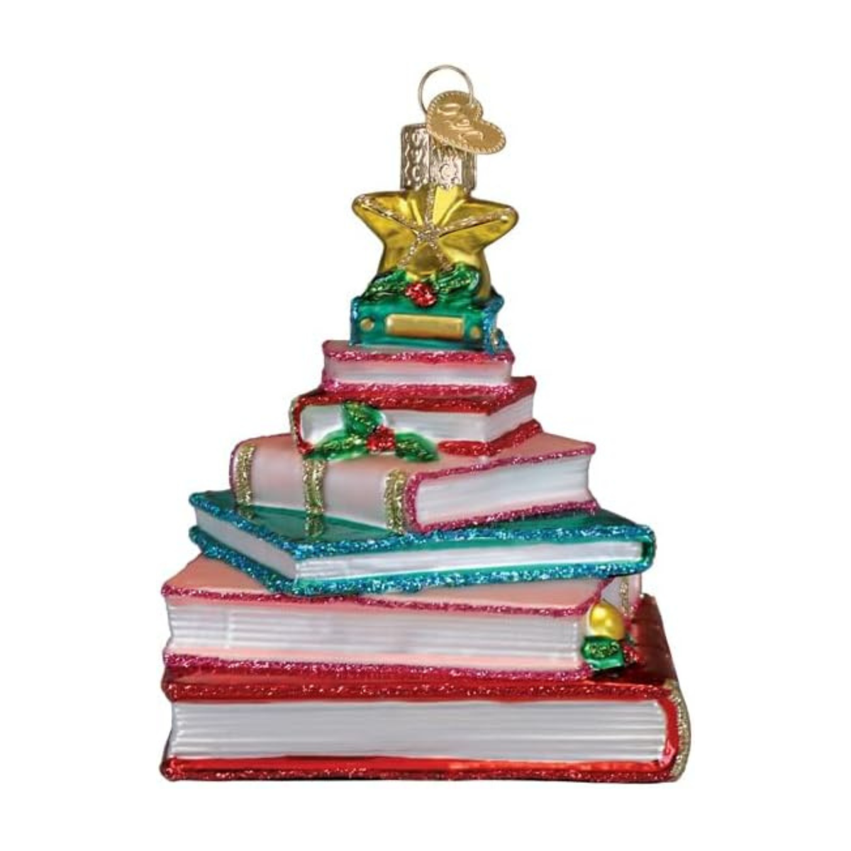Old World Christmas Blown Glass Tree Ornament, Book Club Tree