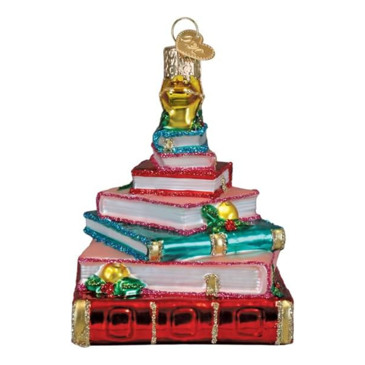 Old World Christmas Blown Glass Tree Ornament, Book Club Tree