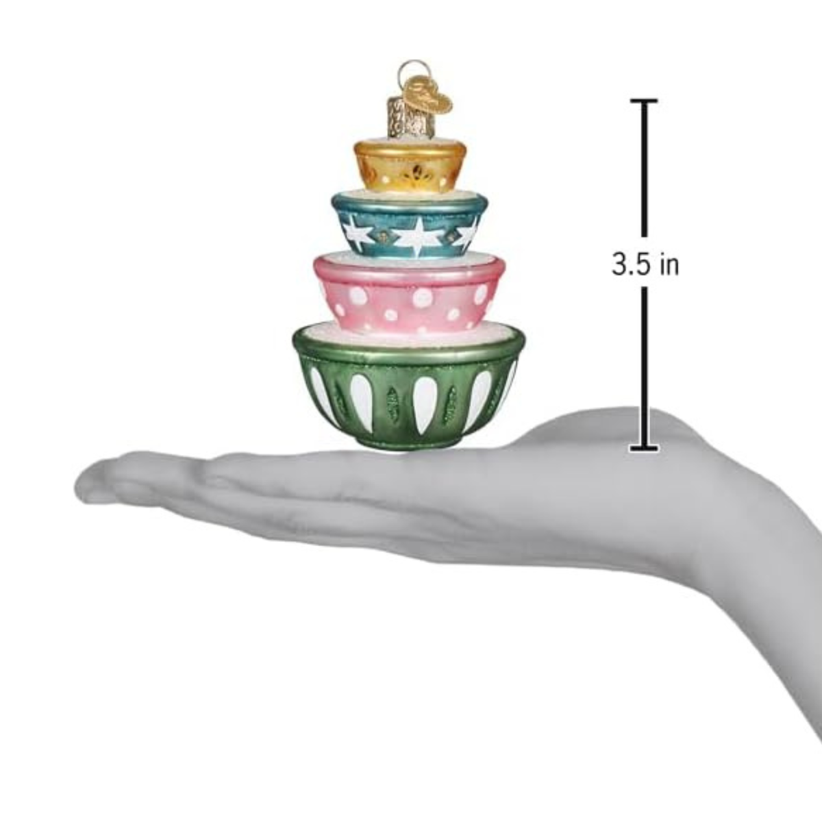 Old World Christmas Blown Glass Tree Ornament, Stacked Mixing Bowls