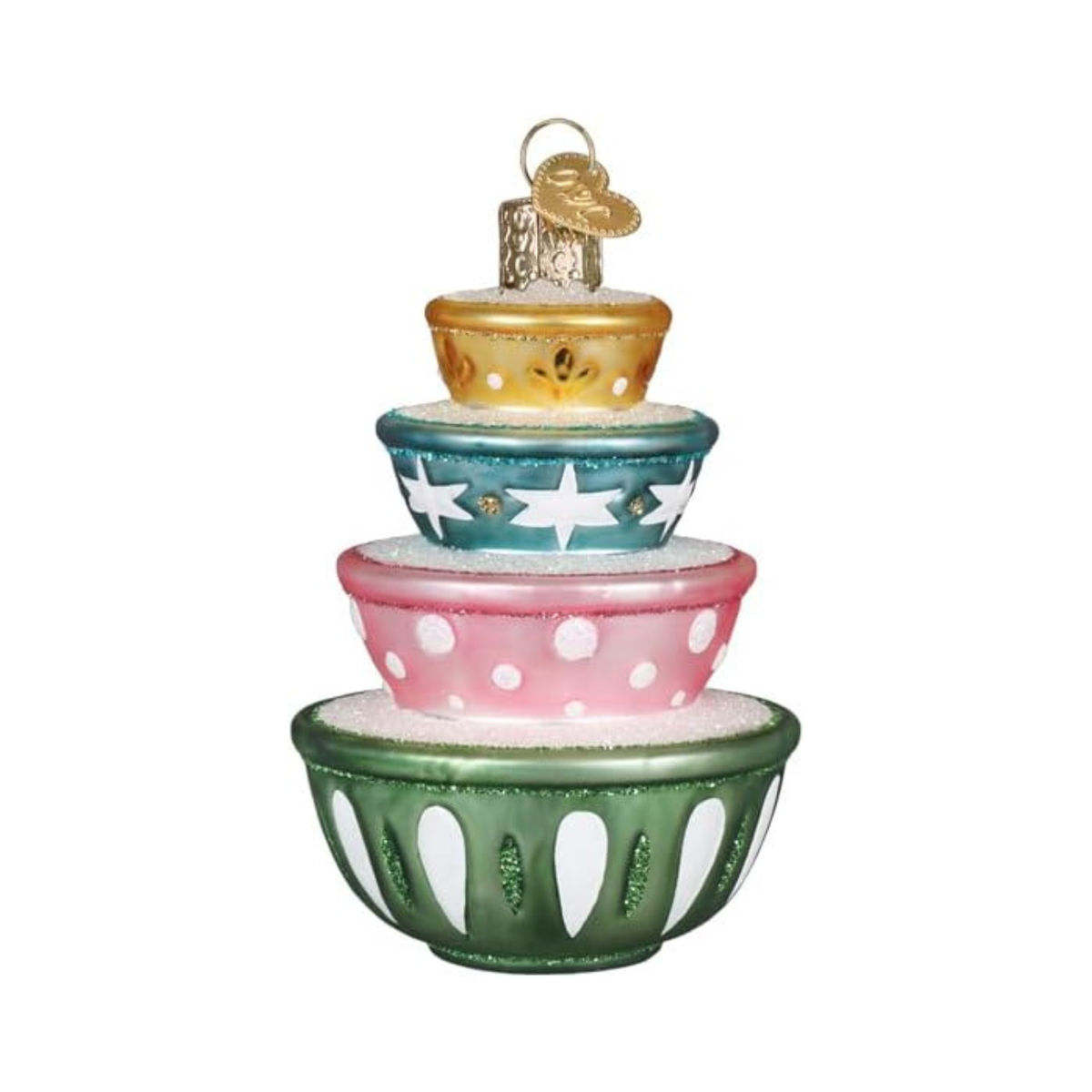 Old World Christmas Blown Glass Tree Ornament, Stacked Mixing Bowls