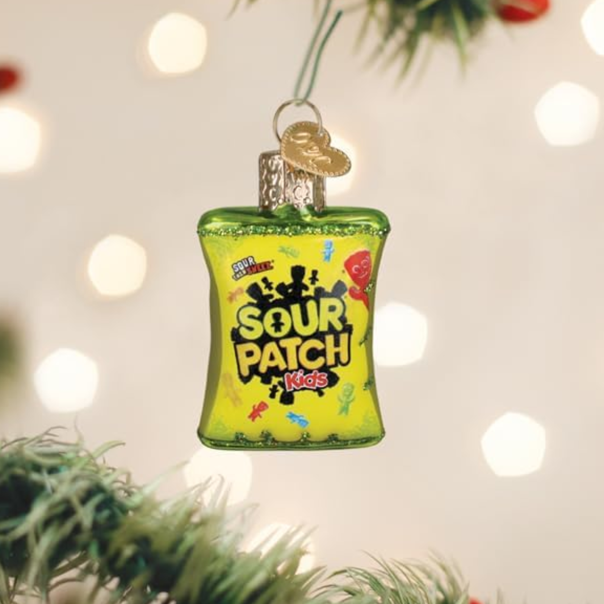 Old World Christmas Mini Sour Patch Kids Package Glass Ornament, 2.25in
