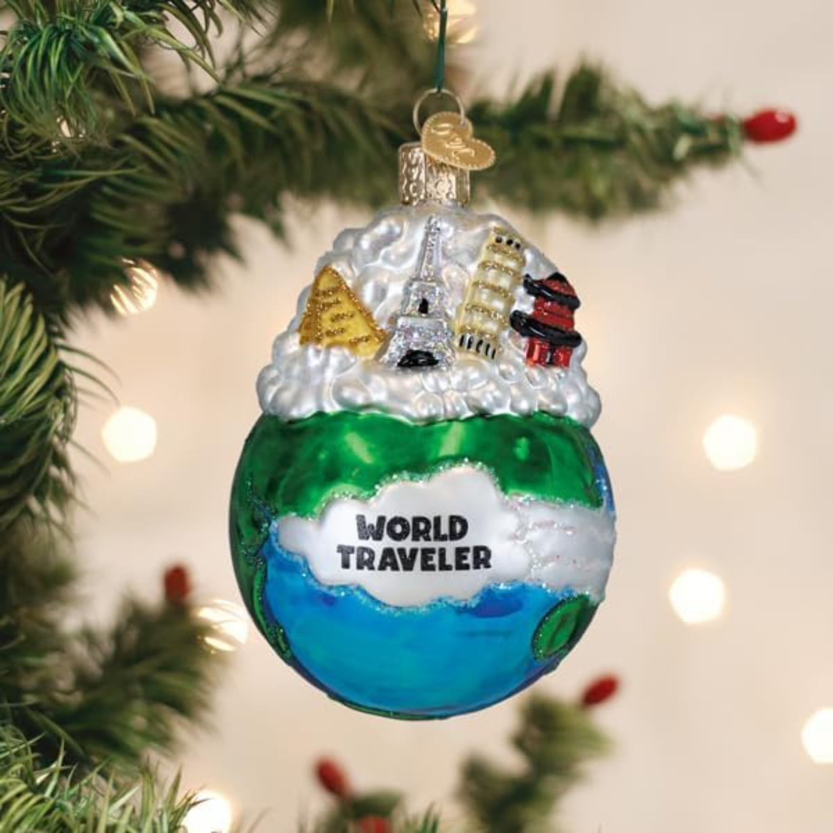 Old World Christmas Blown Glass Tree Ornament, World Traveler